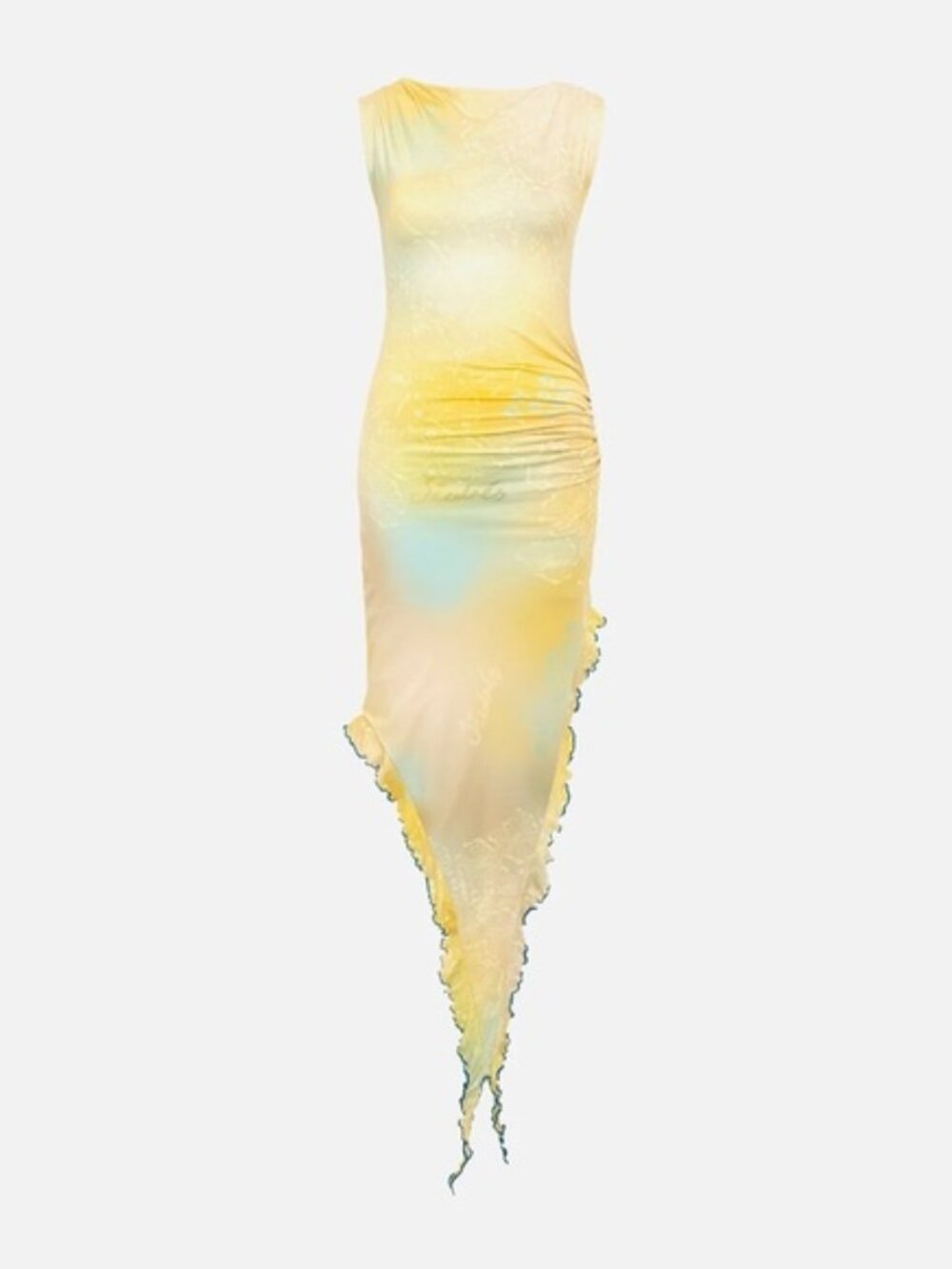 Siedrés Eva Tie-Dyed Midi Dress in Multicolor Yellow